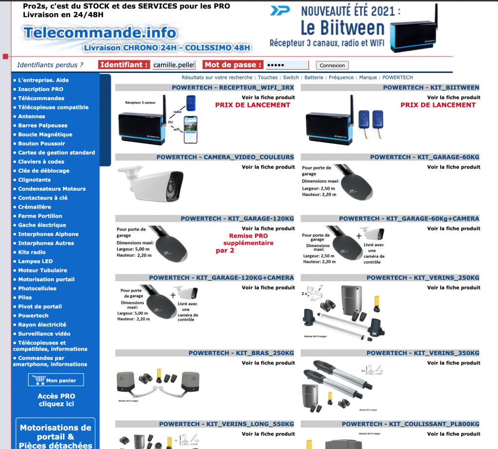 prix pro sur la gamme powertech sur telecommande.info